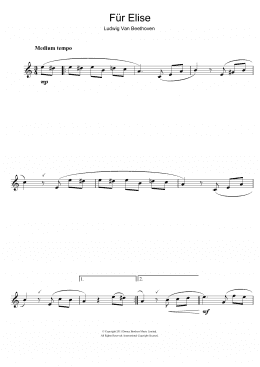 page one of Fur Elise (Flute Solo)