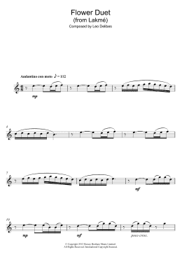 page one of Flower Duet (from Lakme) (Alto Sax Solo)
