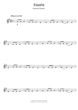 page one of Espana (Clarinet Solo)