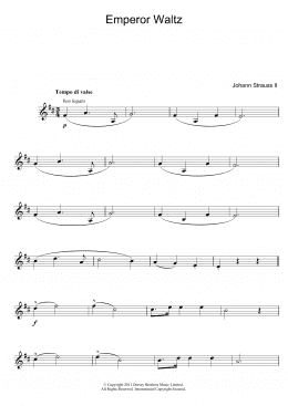page one of Emperor Waltz (Clarinet Solo)