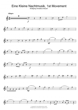 page one of Allegro from Eine Kleine Nachtmusik K525 (Flute Solo)