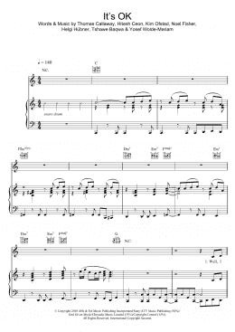 page one of It's OK (Piano, Vocal & Guitar Chords)