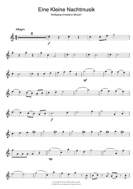 page one of Allegro from Eine Kleine Nachtmusik K525 (Alto Sax Solo)
