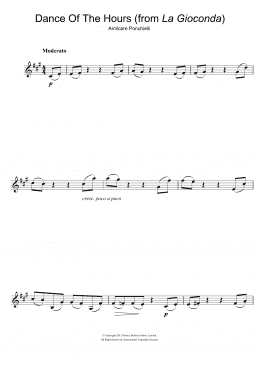page one of Dance Of The Hours (from La Gioconda) (Clarinet Solo)