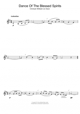 page one of Dance Of The Blessed Spirits (from Orfeo ed Euridice) (Clarinet Solo)