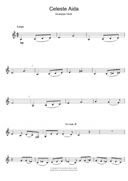 page one of Celeste Aida (from Aida) (Clarinet Solo)