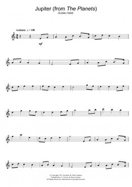 page one of Jupiter (from The Planets Op. 32) (Alto Sax Solo)
