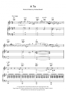 page one of A Te (Piano, Vocal & Guitar Chords)
