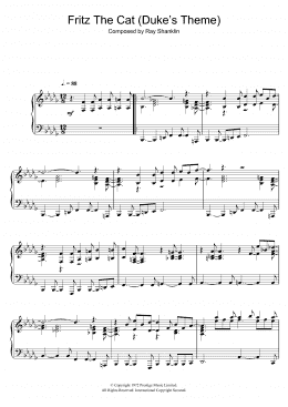 page one of Fritz The Cat (Duke's Theme) (Piano Solo)