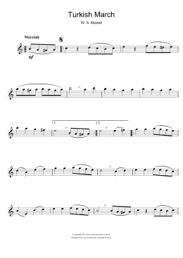 page one of Turkish March (Flute Solo)