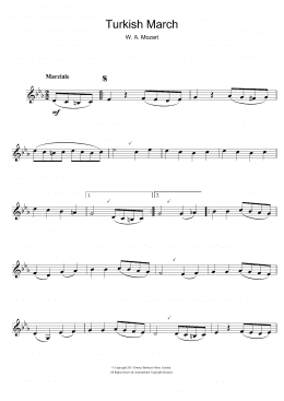 page one of Turkish March (Clarinet Solo)