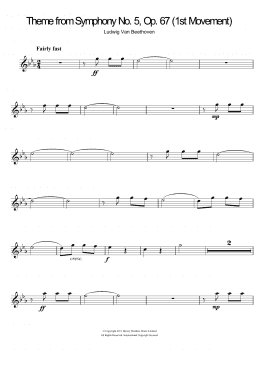 page one of Theme from Symphony No. 5, Op. 67 (1st Movement) (Flute Solo)