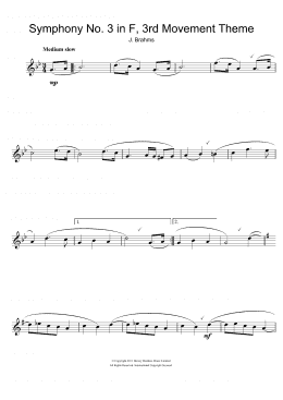 page one of Symphony No. 3 In F Major (3rd movement) (Flute Solo)