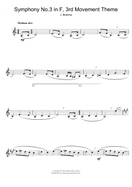 page one of Symphony No. 3 In F Major (3rd movement) (Clarinet Solo)