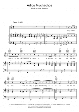 page one of Pablo The Dreamer (Adios Muchachos) (Piano, Vocal & Guitar Chords (Right-Hand Melody))