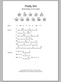 page one of Pretty Girl (Guitar Chords/Lyrics)