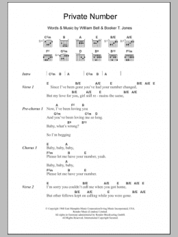 page one of Private Number (Guitar Chords/Lyrics)