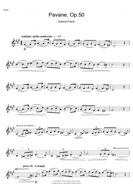 page one of Pavane (Flute Solo)