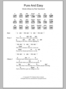 page one of Pure And Easy (Guitar Chords/Lyrics)
