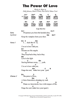 page one of The Power Of Love (Guitar Chords/Lyrics)