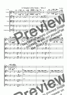 page one of A Simple Little Suite- Mvt.3