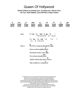 page one of Queen Of Hollywood (Guitar Chords/Lyrics)