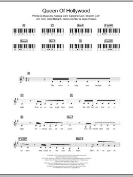page one of Queen Of Hollywood (Piano Chords/Lyrics)