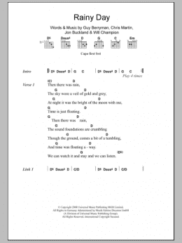 page one of Rainy Day (Guitar Chords/Lyrics)