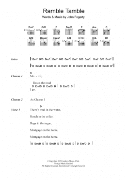page one of Ramble Tamble (Guitar Chords/Lyrics)