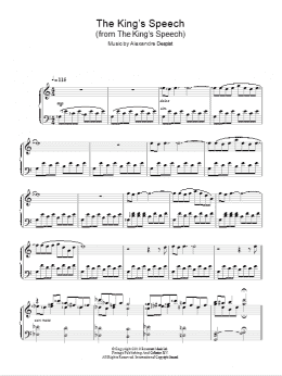 page one of The King's Speech (Piano Solo)