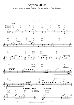 page one of Anyone Of Us (Stupid Mistake) (Alto Sax Solo)