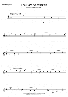 page one of The Bare Necessities (from Disney's The Jungle Book) (Alto Sax Solo)