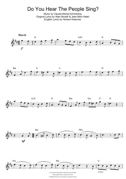 page one of Do You Hear The People Sing? (from Les Miserables) (Alto Sax Solo)
