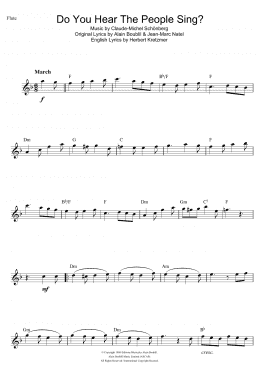 page one of Do You Hear The People Sing? (from Les Miserables) (Flute Solo)