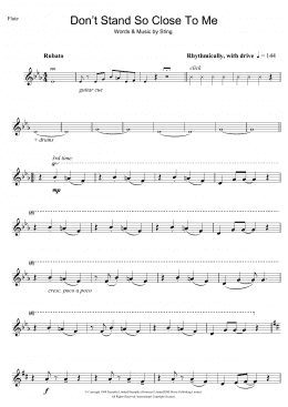 page one of Don't Stand So Close To Me (Flute Solo)