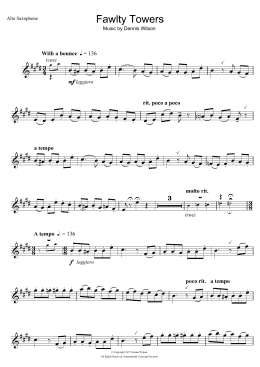 page one of Fawlty Towers (Alto Sax Solo)
