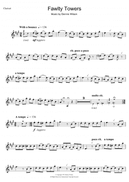 page one of Fawlty Towers (Clarinet Solo)