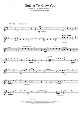 page one of Getting To Know You (from The King And I) (Alto Sax Solo)