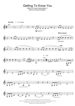 page one of Getting To Know You (from The King And I) (Clarinet Solo)