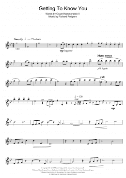 page one of Getting To Know You (from The King And I) (Flute Solo)