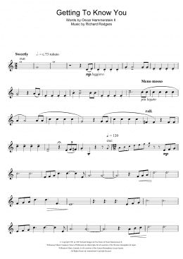 page one of Getting To Know You (from The King And I) (Trumpet Solo)