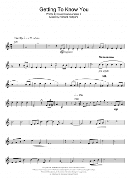 page one of Getting To Know You (from The King And I) (Tenor Sax Solo)