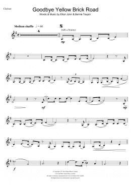 page one of Goodbye Yellow Brick Road (Clarinet Solo)