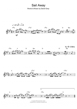 page one of Sail Away (Flute Solo)