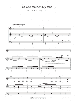 page one of Fine And Mellow (My Man Don't Love Me) (Piano, Vocal & Guitar Chords)