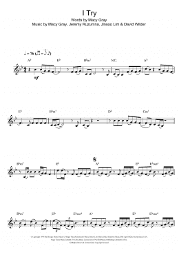 page one of I Try (Clarinet Solo)
