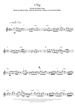 page one of I Try (Flute Solo)