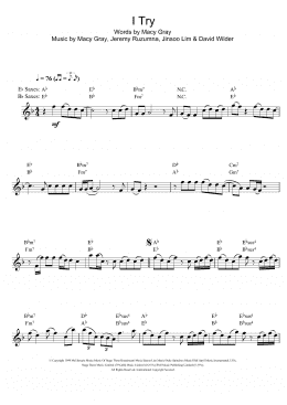 page one of I Try (Alto Sax Solo)