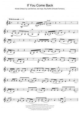 page one of If You Come Back (Clarinet Solo)
