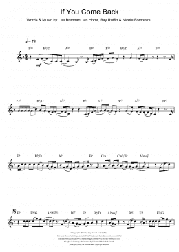 page one of If You Come Back (Clarinet Solo)